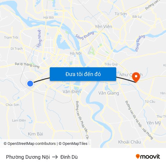 Phường Dương Nội to Đình Dù map