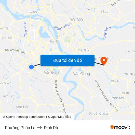 Phường Phúc La to Đình Dù map