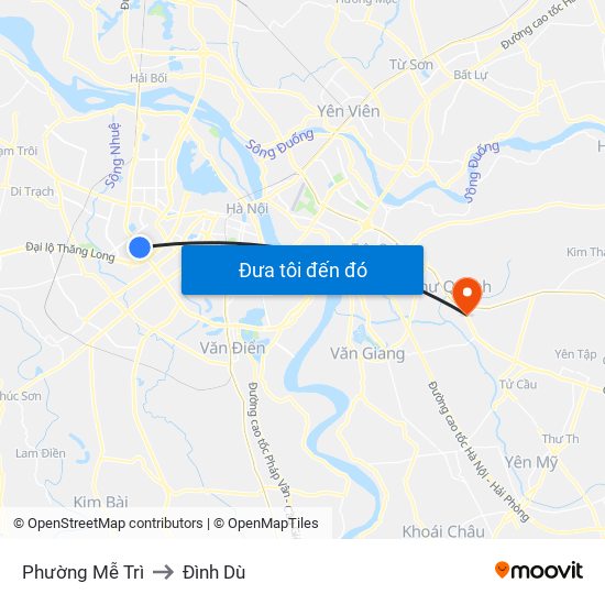 Phường Mễ Trì to Đình Dù map