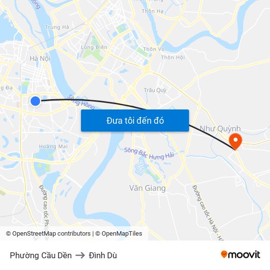 Phường Cầu Dền to Đình Dù map