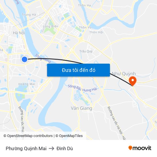 Phường Quỳnh Mai to Đình Dù map