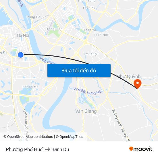 Phường Phố Huế to Đình Dù map