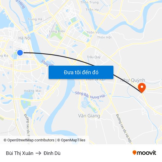 Bùi Thị Xuân to Đình Dù map