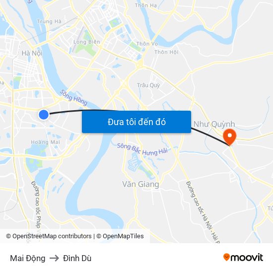 Mai Động to Đình Dù map