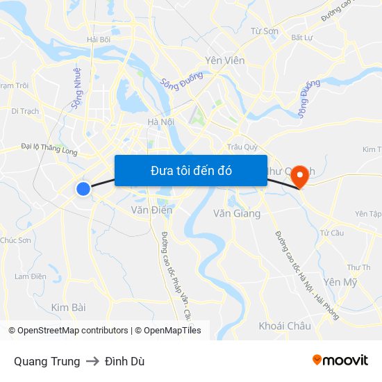 Quang Trung to Đình Dù map
