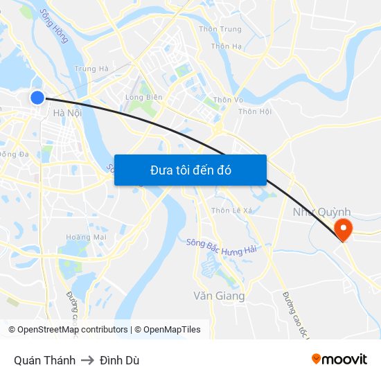 Quán Thánh to Đình Dù map