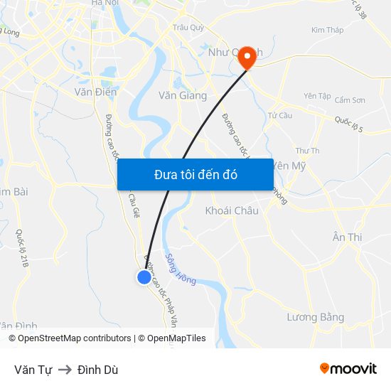 Văn Tự to Đình Dù map