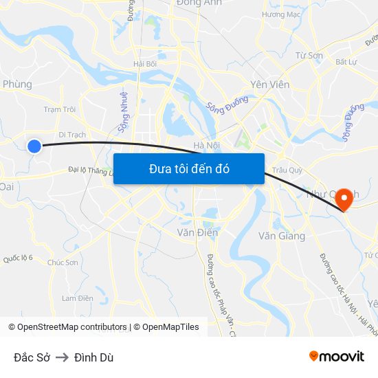 Đắc Sở to Đình Dù map