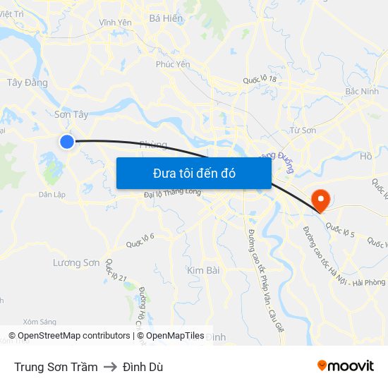 Trung Sơn Trầm to Đình Dù map