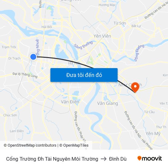 Cổng Trường Đh Tài Nguyên Môi Trường to Đình Dù map