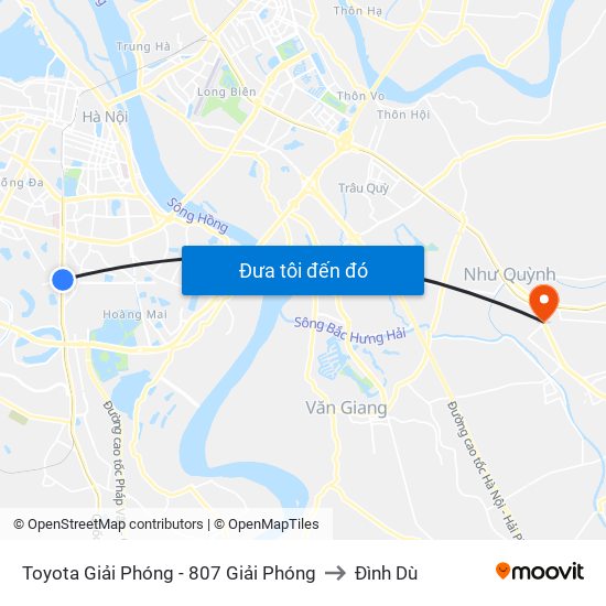 Toyota Giải Phóng - 807 Giải Phóng to Đình Dù map