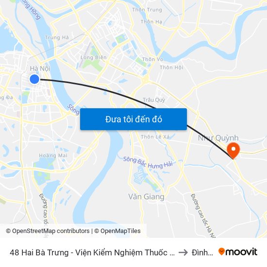 48 Hai Bà Trưng - Viện Kiểm Nghiệm Thuốc Trung Ương to Đình Dù map