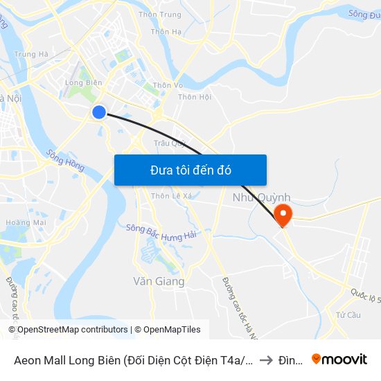 Aeon Mall Long Biên (Đối Diện Cột Điện T4a/2a-B Đường Cổ Linh) to Đình Dù map