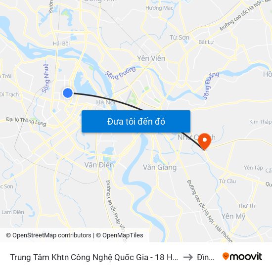 Trung Tâm Khtn Công Nghệ Quốc Gia - 18 Hoàng Quốc Việt to Đình Dù map