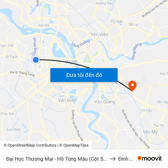 Đại Học Thương Mại - Hồ Tùng Mậu (Cột Sau) to Đình Dù map