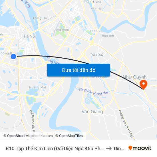 B10 Tập Thể Kim Liên (Đối Diện Ngõ 46b Phạm Ngọc Thạch) to Đình Dù map