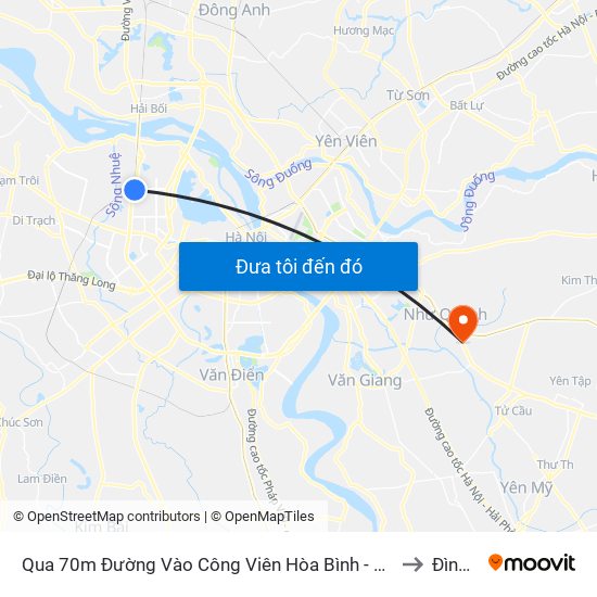 Qua 70m Đường Vào Công Viên Hòa Bình - Phạm Văn Đồng to Đình Dù map