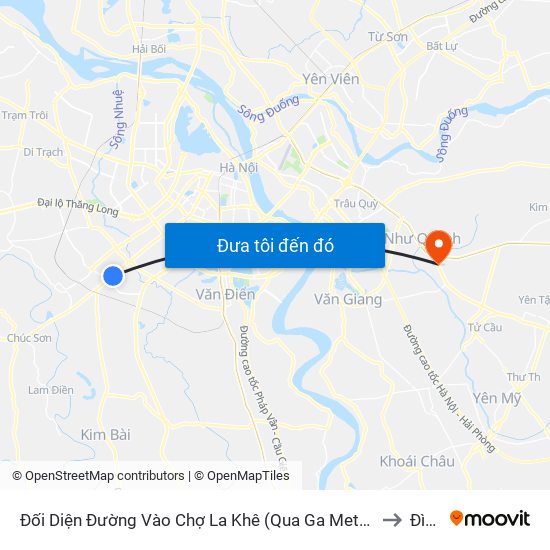 Đối Diện Đường Vào Chợ La Khê (Qua Ga Metro La Khê) - 405 Quang Trung (Hà Đông) to Đình Dù map