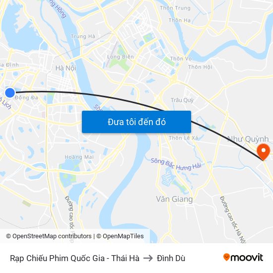 Rạp Chiếu Phim Quốc Gia - Thái Hà to Đình Dù map