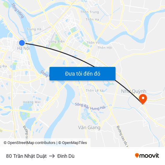 80 Trần Nhật Duật to Đình Dù map