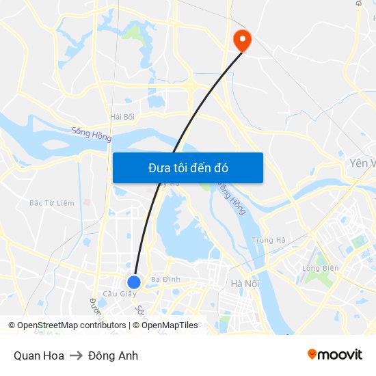 Quan Hoa to Đông Anh map