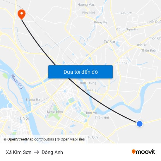 Xã Kim Sơn to Đông Anh map