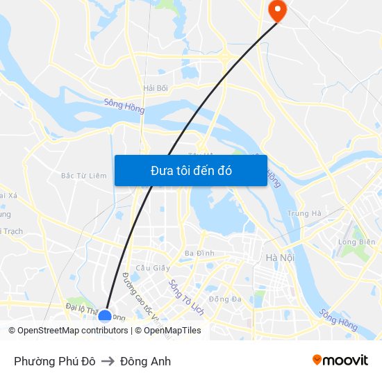 Phường Phú Đô to Đông Anh map