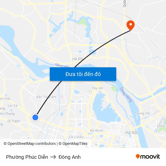 Phường Phúc Diễn to Đông Anh map