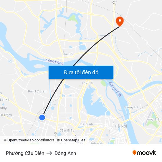 Phường Cầu Diễn to Đông Anh map