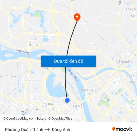 Phường Quán Thánh to Đông Anh map