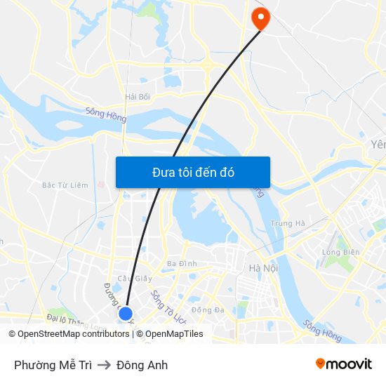 Phường Mễ Trì to Đông Anh map