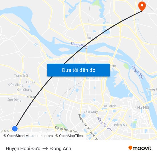 Huyện Hoài Đức to Đông Anh map