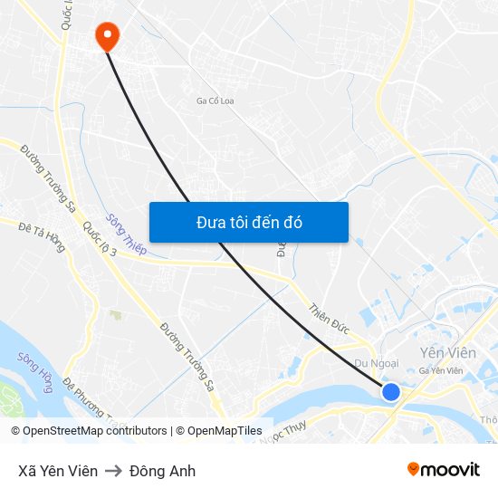 Xã Yên Viên to Đông Anh map