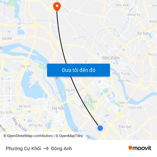 Phường Cự Khối to Đông Anh map