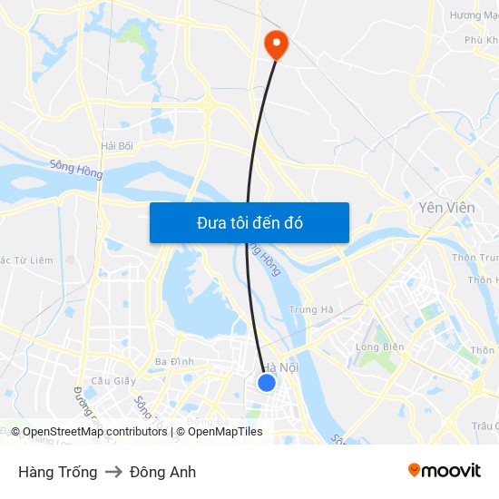 Hàng Trống to Đông Anh map