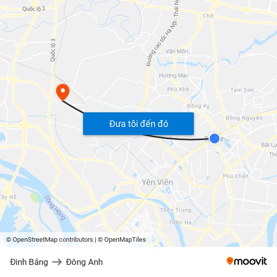 Đình Bảng to Đông Anh map