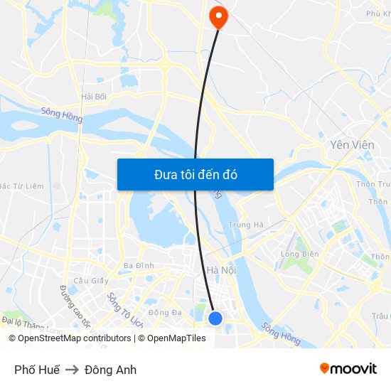 Phố Huế to Đông Anh map