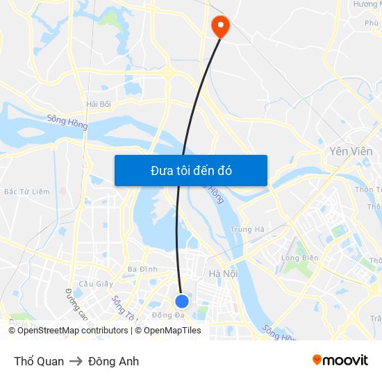 Thổ Quan to Đông Anh map