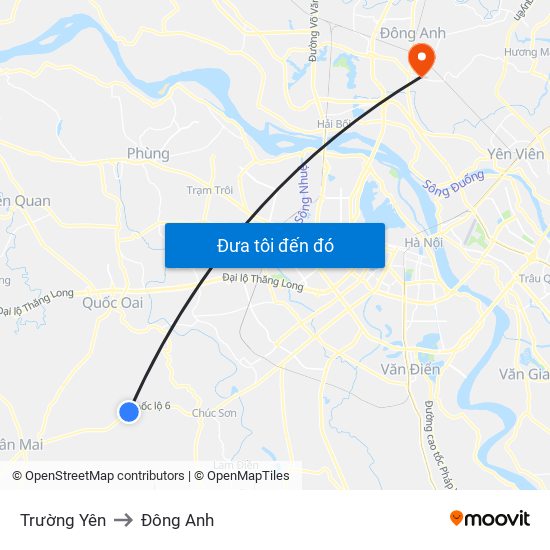 Trường Yên to Đông Anh map