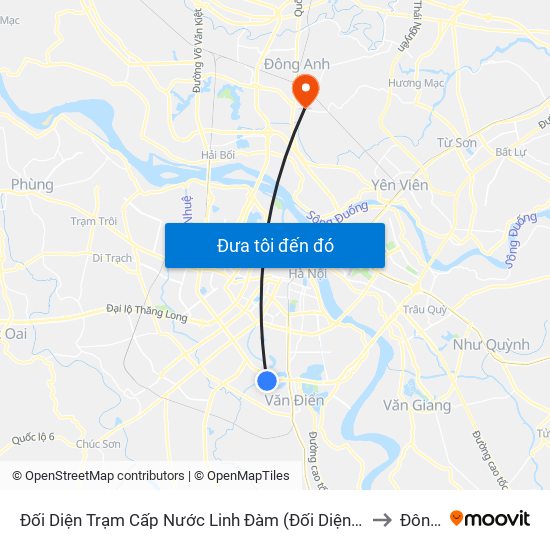 Đối Diện Trạm Cấp Nước Linh Đàm (Đối Diện Chung Cư Hh1c) - Nguyễn Hữu Thọ to Đông Anh map