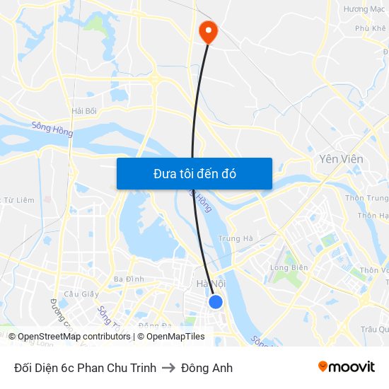 Đối Diện 6c Phan Chu Trinh to Đông Anh map