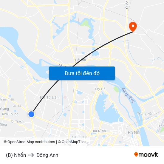 (B) Nhổn to Đông Anh map