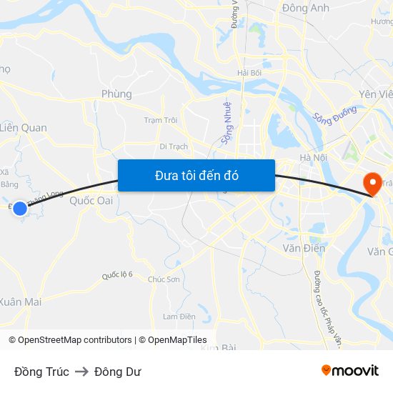 Đồng Trúc to Đông Dư map