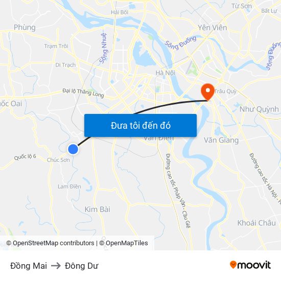 Đồng Mai to Đông Dư map