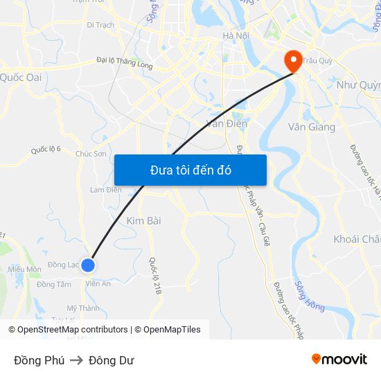 Đồng Phú to Đông Dư map