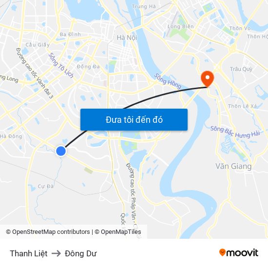 Thanh Liệt to Đông Dư map