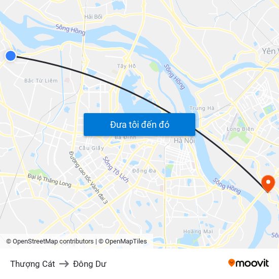 Thượng Cát to Đông Dư map