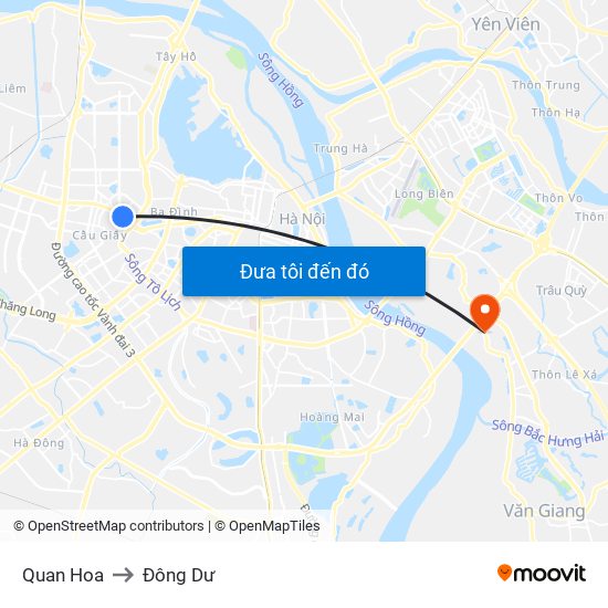 Quan Hoa to Đông Dư map