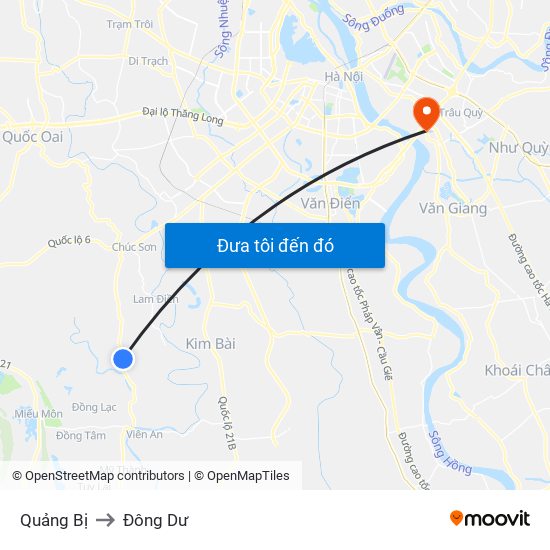 Quảng Bị to Đông Dư map