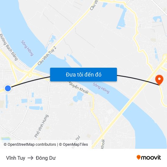 Vĩnh Tuy to Đông Dư map